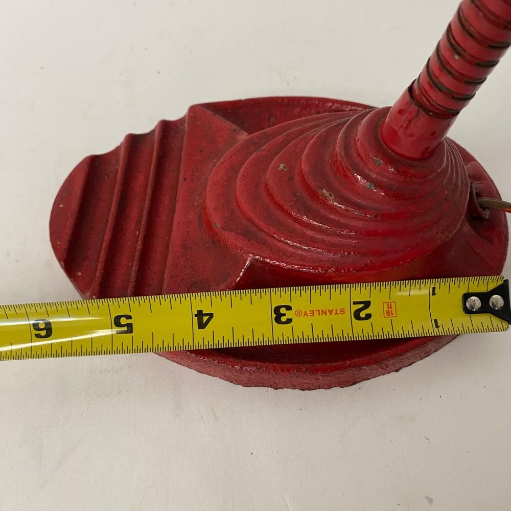 Industrial Art Deco red desk lamp cast iron gooseneck no shade 13" - Picture 10 of 11